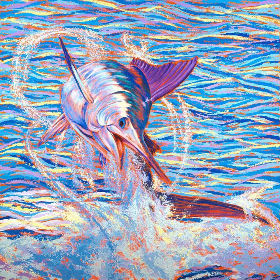 The Bite (original sold), Giclee on Canvas by Amy-Lauren Lum Won - Kauai fish art, Hawaii fish paintings